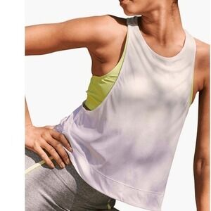 FP Movement Free People Rise & Run Sports Bra Tank White/Green Large (12/14) NWT